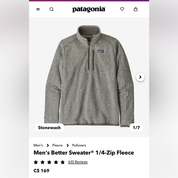 Patagonia Better Sweater 1/4 zip - Picture 2 of 3
